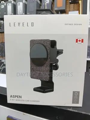 Wireless Car Charger - Levelo Aspen 3-in-1 Dual Mount Holder - Black