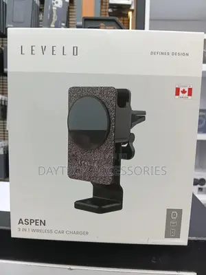 Wireless Car Charger - Levelo Aspen 3-in-1 Dual Mount Holder - Black