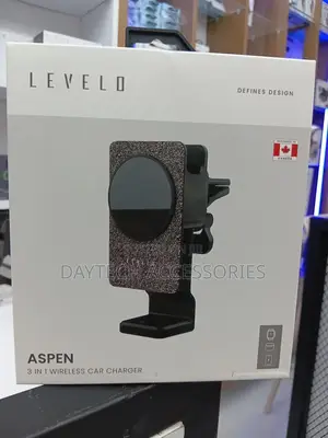 Wireless Car Charger - Levelo Aspen 3-in-1 Dual Mount Holder - Black