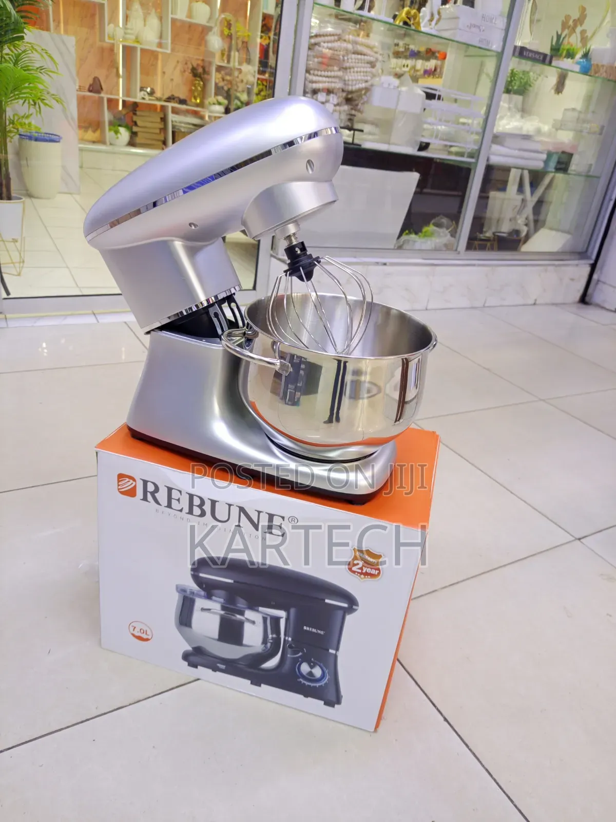 Rebune 7ltrs Stand Mixer Kitchen Mixer With Whisk, Beater Dough Hook