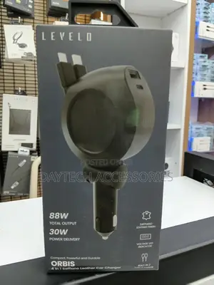 This Is a Levelo Orbis 4-in-1 Saffiano Leather Car Charger.