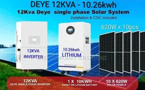 Deye 12kw - 10.26kwh Lithium Battery Offgrid - (10)620w Solar Bifacial