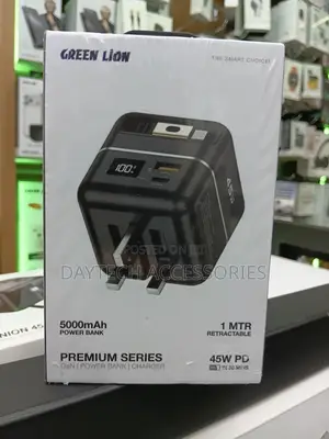 Green Lion Premium Series 5000mah Gan Power Bank and Charger.