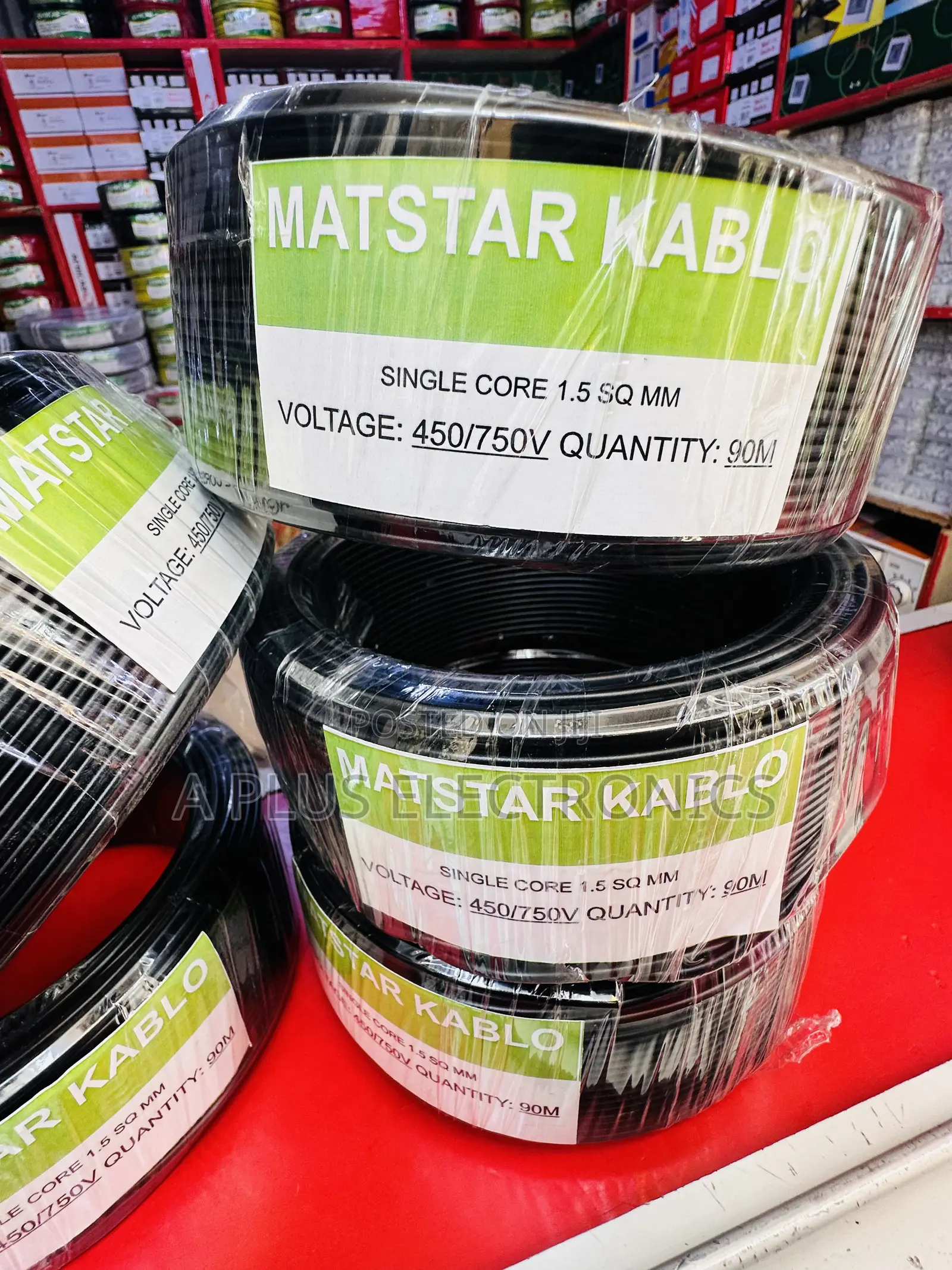 Matstar 1.5mm Single Core Electrical Cable 90m Black – High Strength