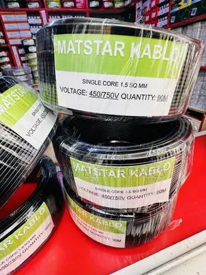 Matstar 1.5mm Single Core Electrical Cable 90m Black – High Strength