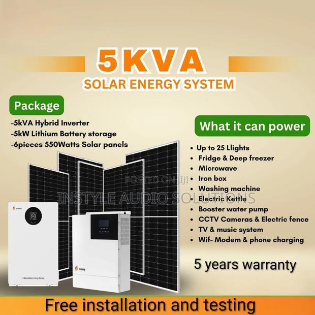 5kva Hybrid Inverter - 5.12kwh Lithium Battery House Solar Package