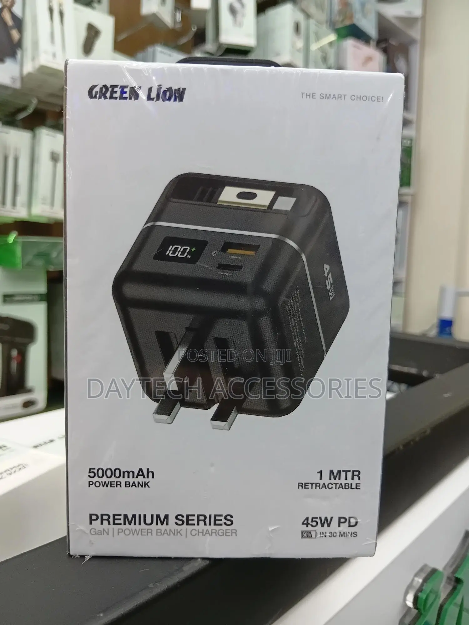 Green Lion 2-in-1 Gan Charger 5000mah Power Bank 45w Pd.