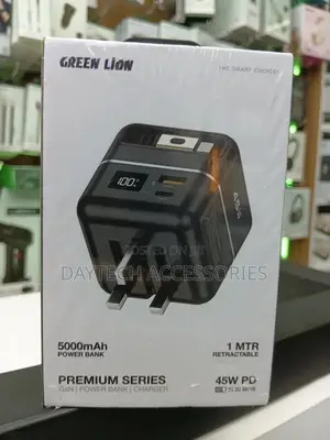 Green Lion 2-in-1 Gan Charger 5000mah Power Bank 45w Pd.