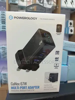 Powerology Ganex 67w Multi-Port Adapter - Black