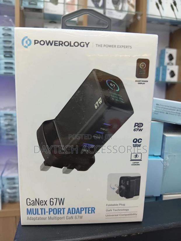 Powerology Ganex 67w Multi-Port Adapter - Black - thumbnail 2