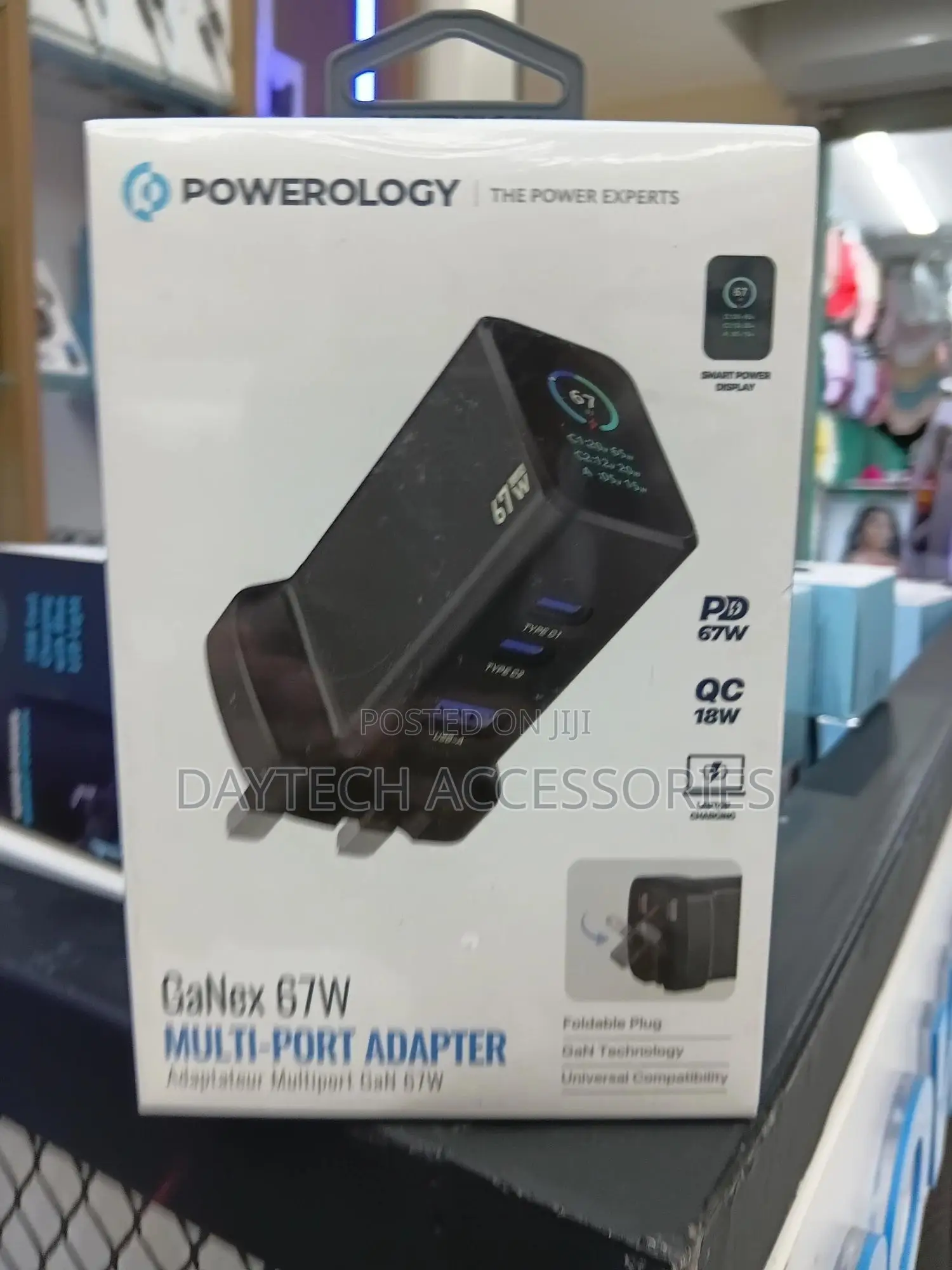 Powerology Ganex 67w Muti Port Adater Black Pwc2417bk