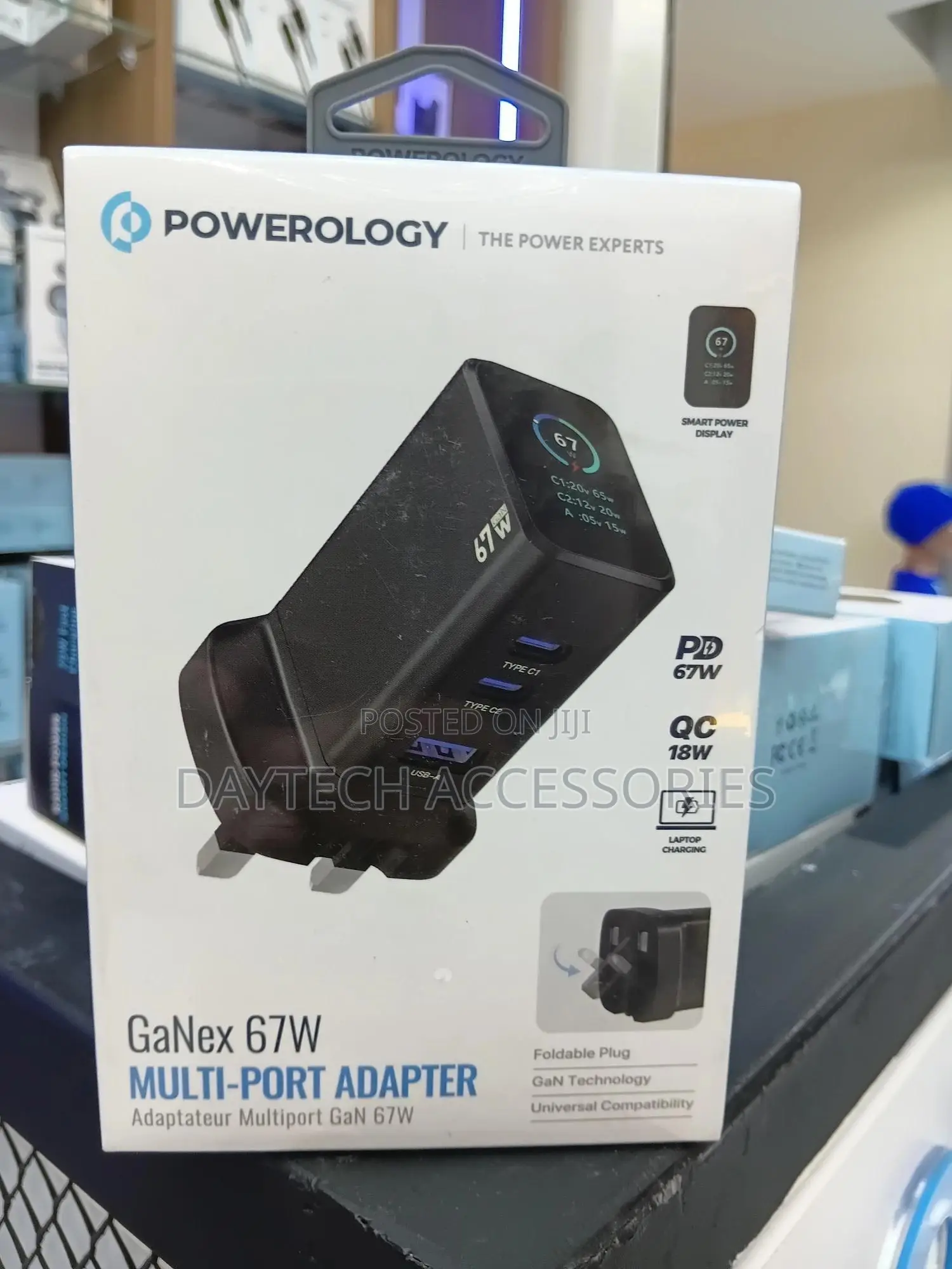 Powerology Ganex 67w Muti Port Adater Black Pwc2417bk