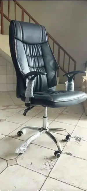 Black Ergonomic Executive Leather Office Chair