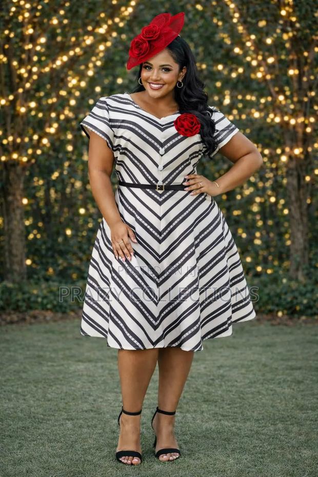 Beautiful Patterned Striped Skater Dress - thumbnail 4