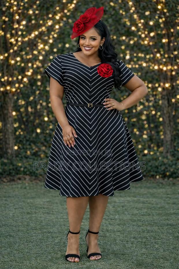 Beautiful Patterned Striped Skater Dress