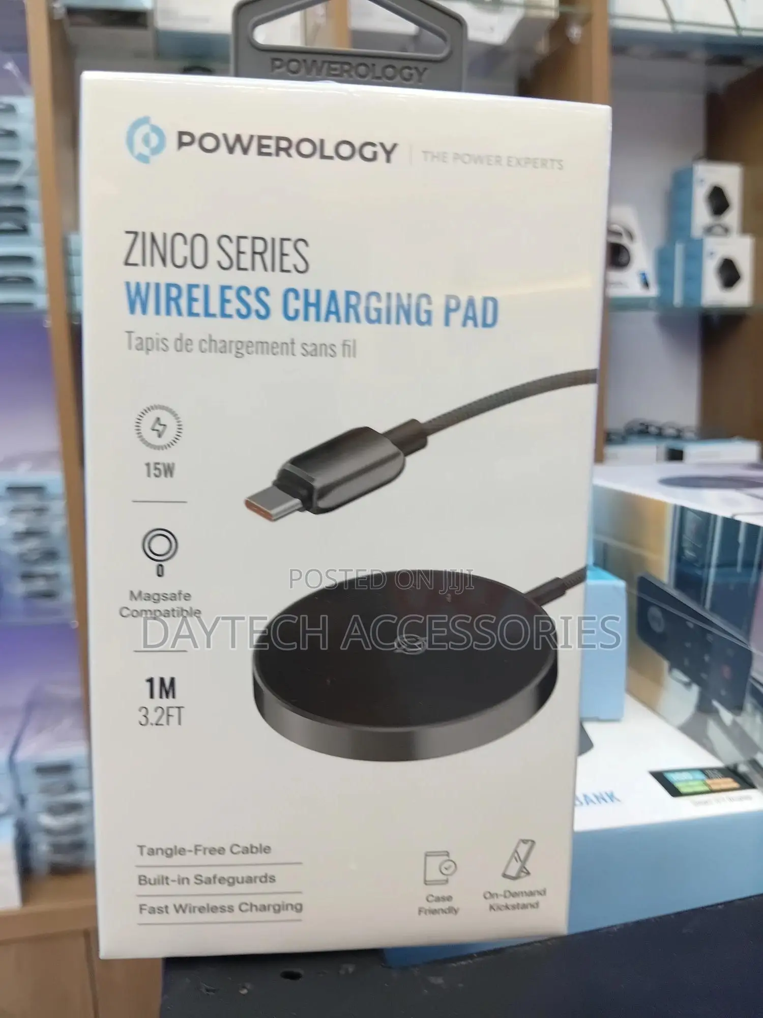Powerology Zinco Series Wireless Charging Pad - Dark Gray