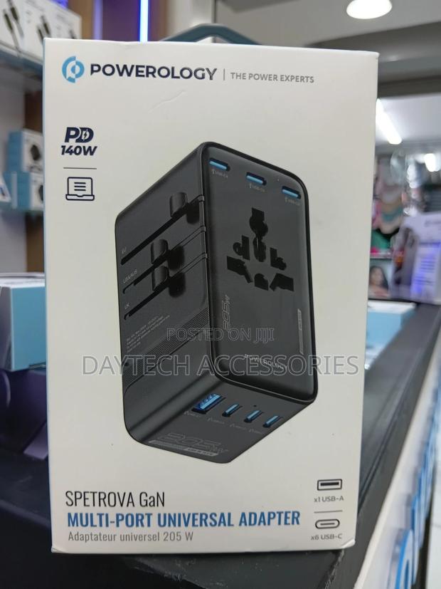 Powerology 140w Spetrova Gan Multi-Port Universal Adapter.