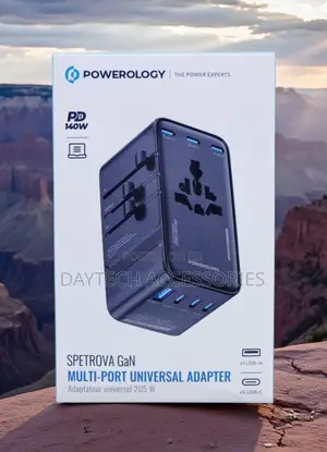 Powerology Spetrova Gan Multi-Port Universal Travel Adapter Pd 140w