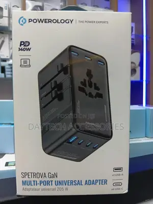 Powerology Spetrova Gan Multi-Port Travel Adapter 140wpd