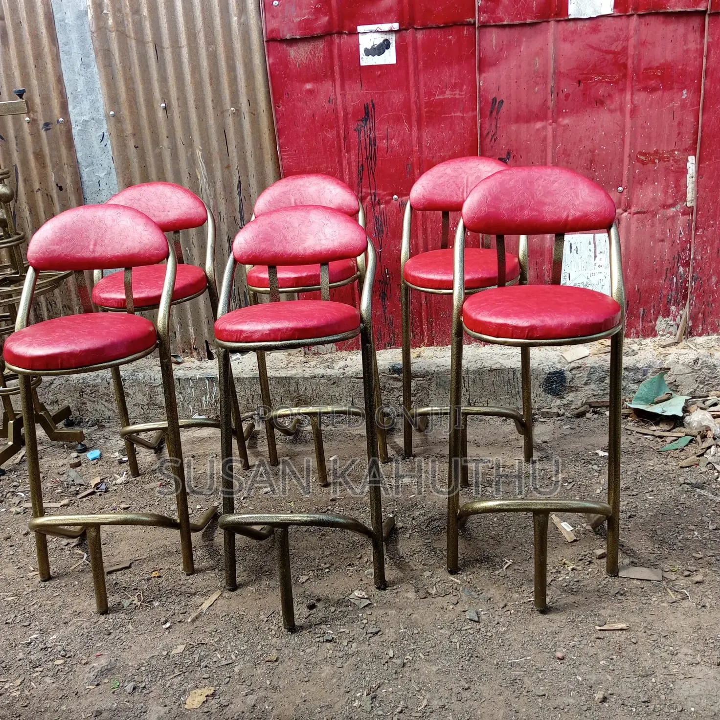 Red Statuesque Bar Seats