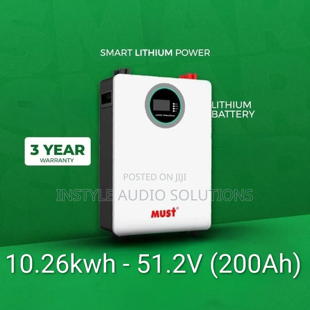 Must 10.26kwh - 51.2v Lithium Ion Lifepo4 Solar Battery 6000 Cycle