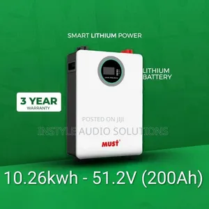 Must 10.26kwh - 51.2v Lithium Ion Lifepo4 Solar Battery 6000 Cycle