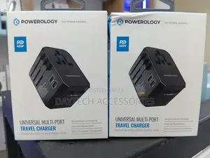 Powerology Universal Multi-Port Travel Charger With 45w Power Delivery