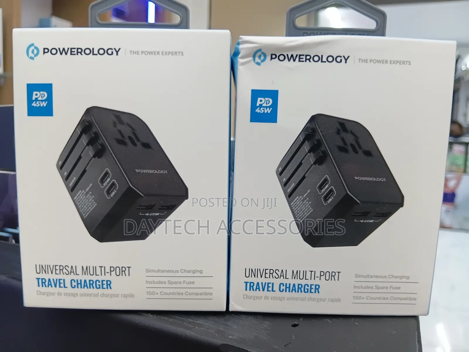 Powerology Universal 45w Multi-Port Travel Charger ( P45pdutvbk).