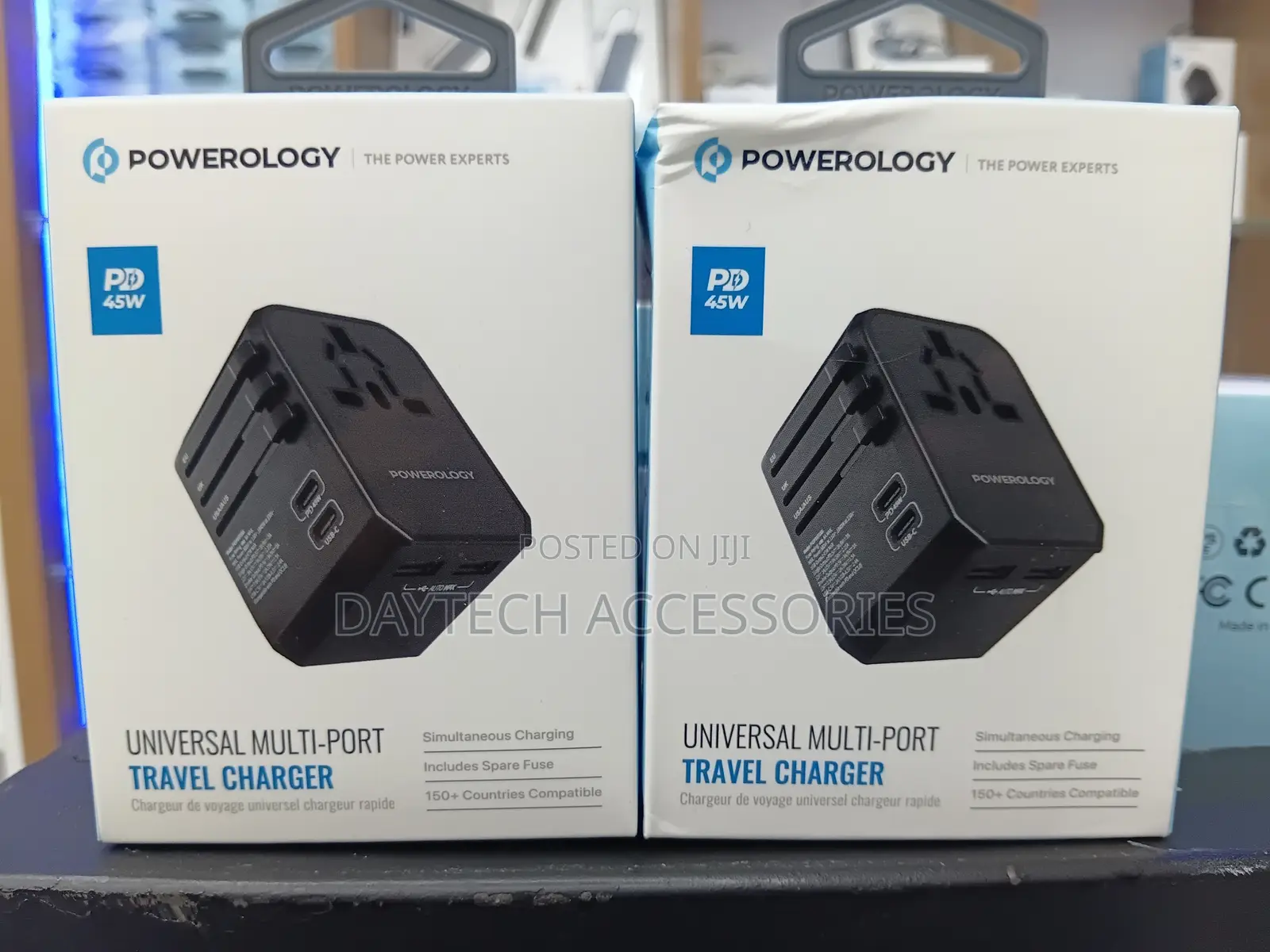 Powerology Universal 45w Multi-Port Travel Charger ( P45pdutvbk).