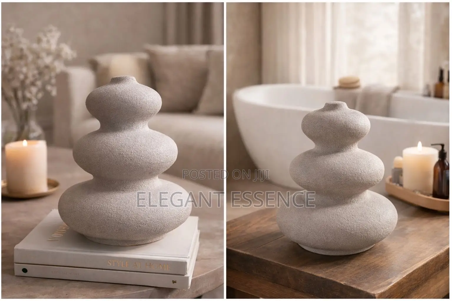 Stone Petal Vase-Size 26*20cm