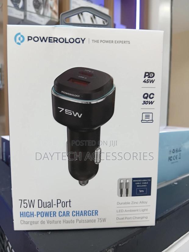 The Powerology 75w Dual-port High-power Car Charger