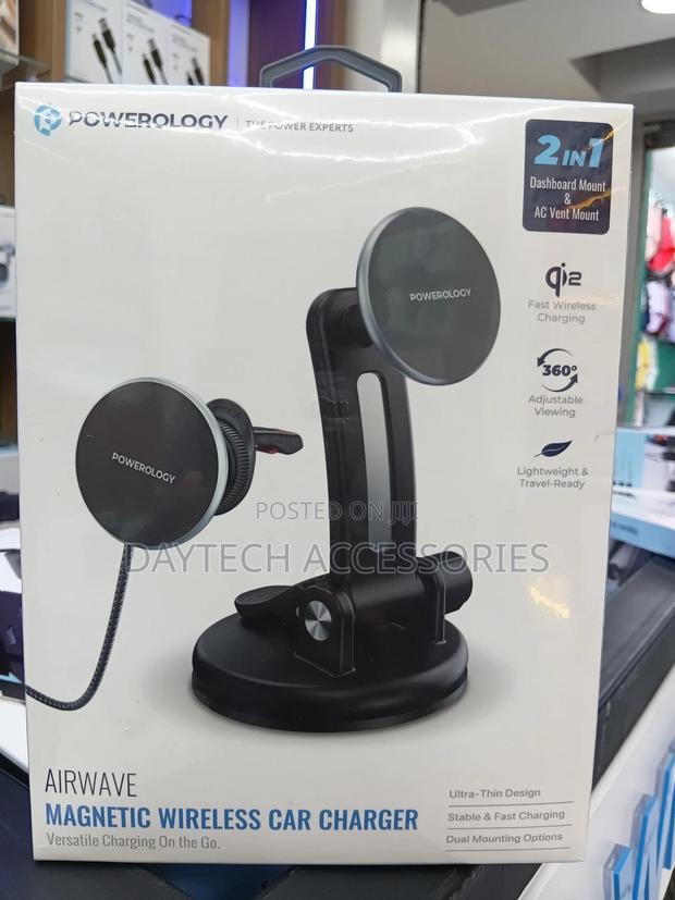 The Powerology Airwave Magnetic Wireless Car Charger ( Pwmwcc5gy).