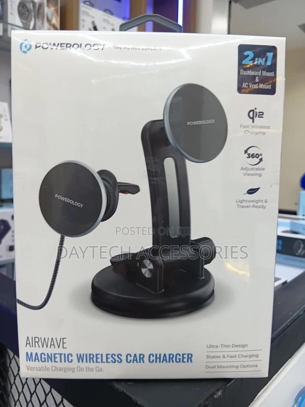 Powerology Airwave Magnetic Wireless Car Charger 360° Adjustable View