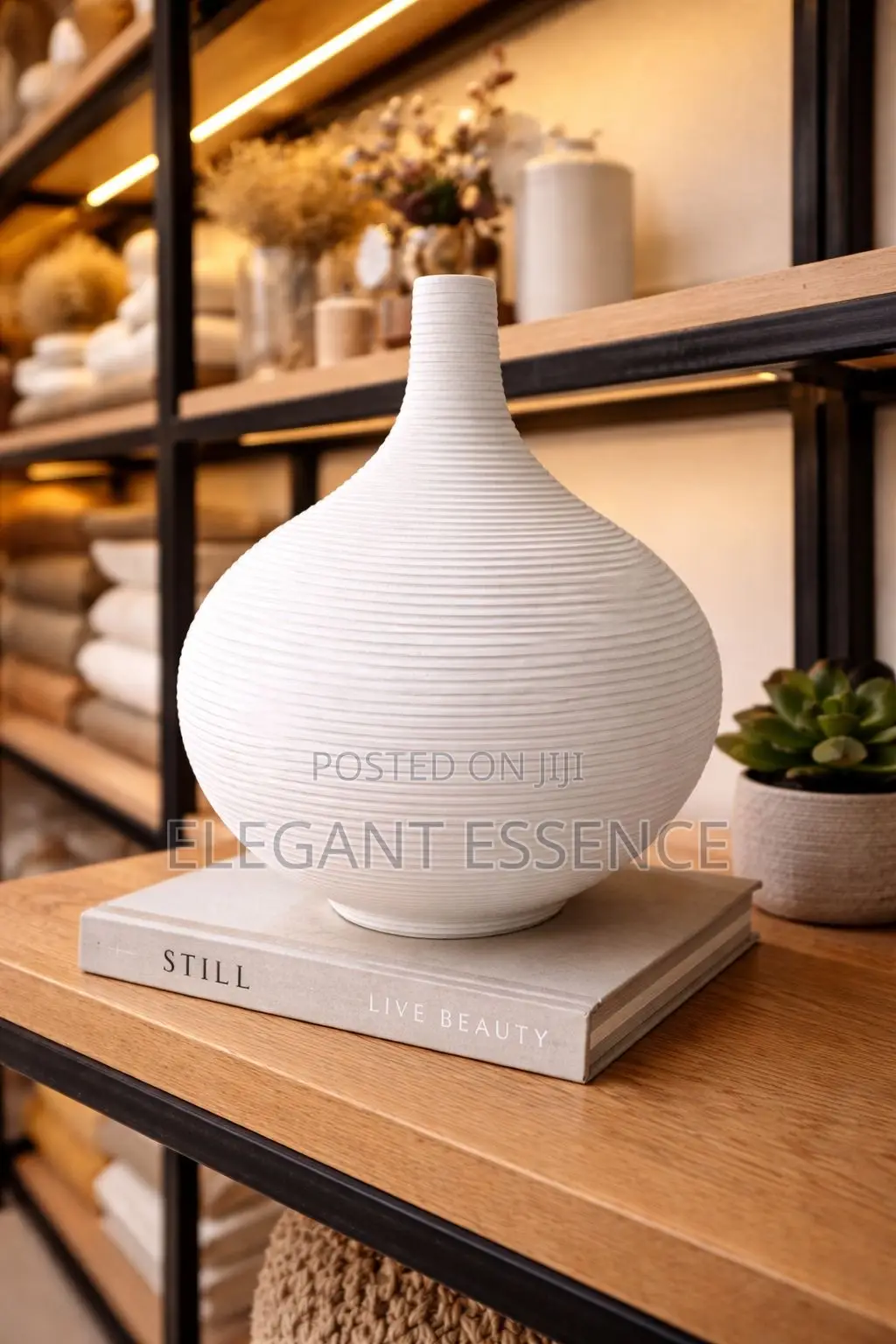 Minimalist in Style Decoration Round Shape Porcelain Flower Vase