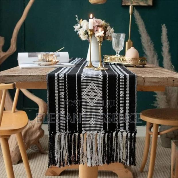 Vintage Rustic Table Runners -220cm Brown-180cm Black-White - thumbnail 3