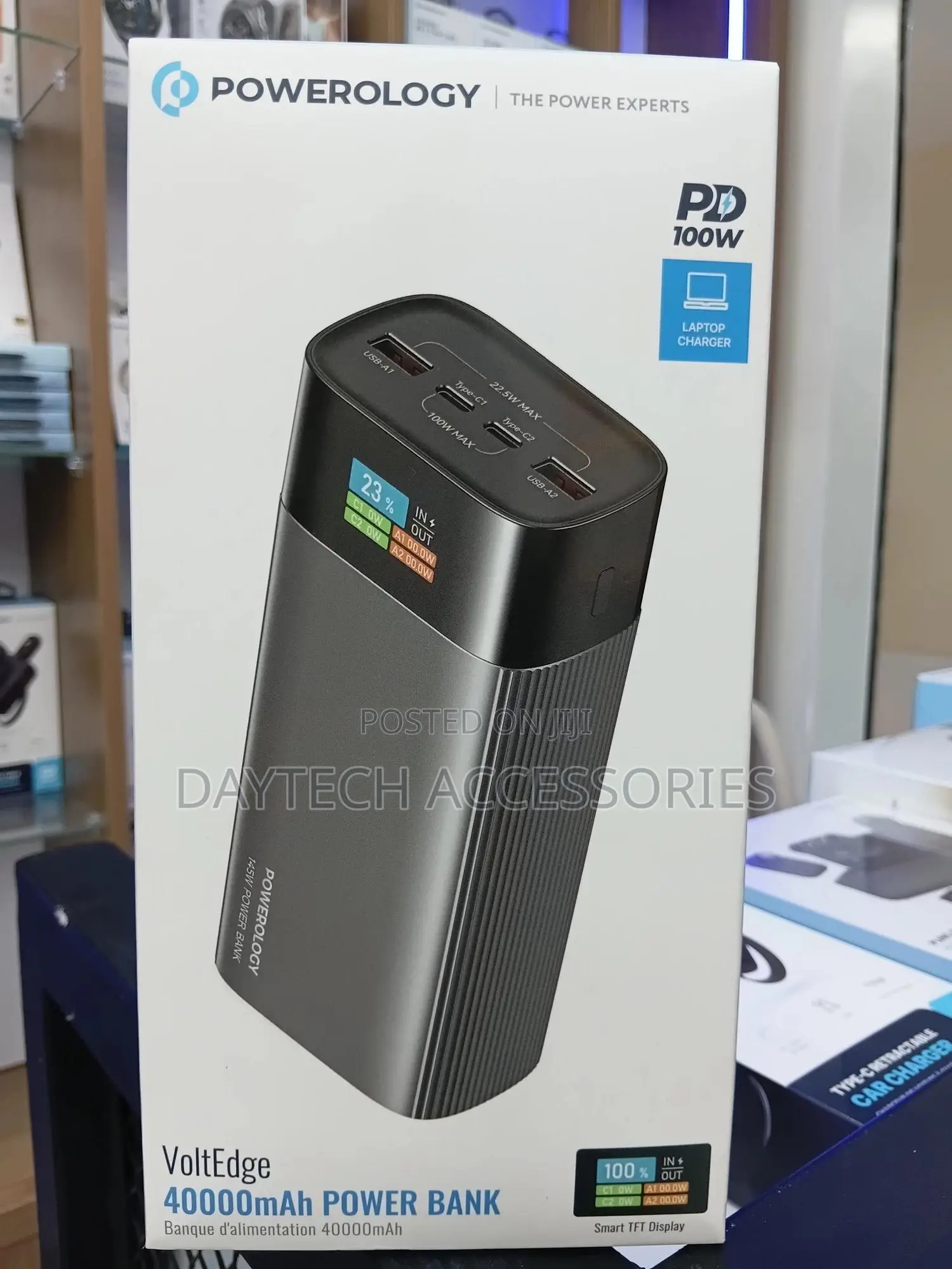 Powerology Voltedge Power Bank 40.000mah Pd 100w Fast Charging.
