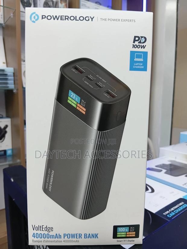 Powerology Voltedge Power Bank 40.000mah Pd 100w Fast Charging.