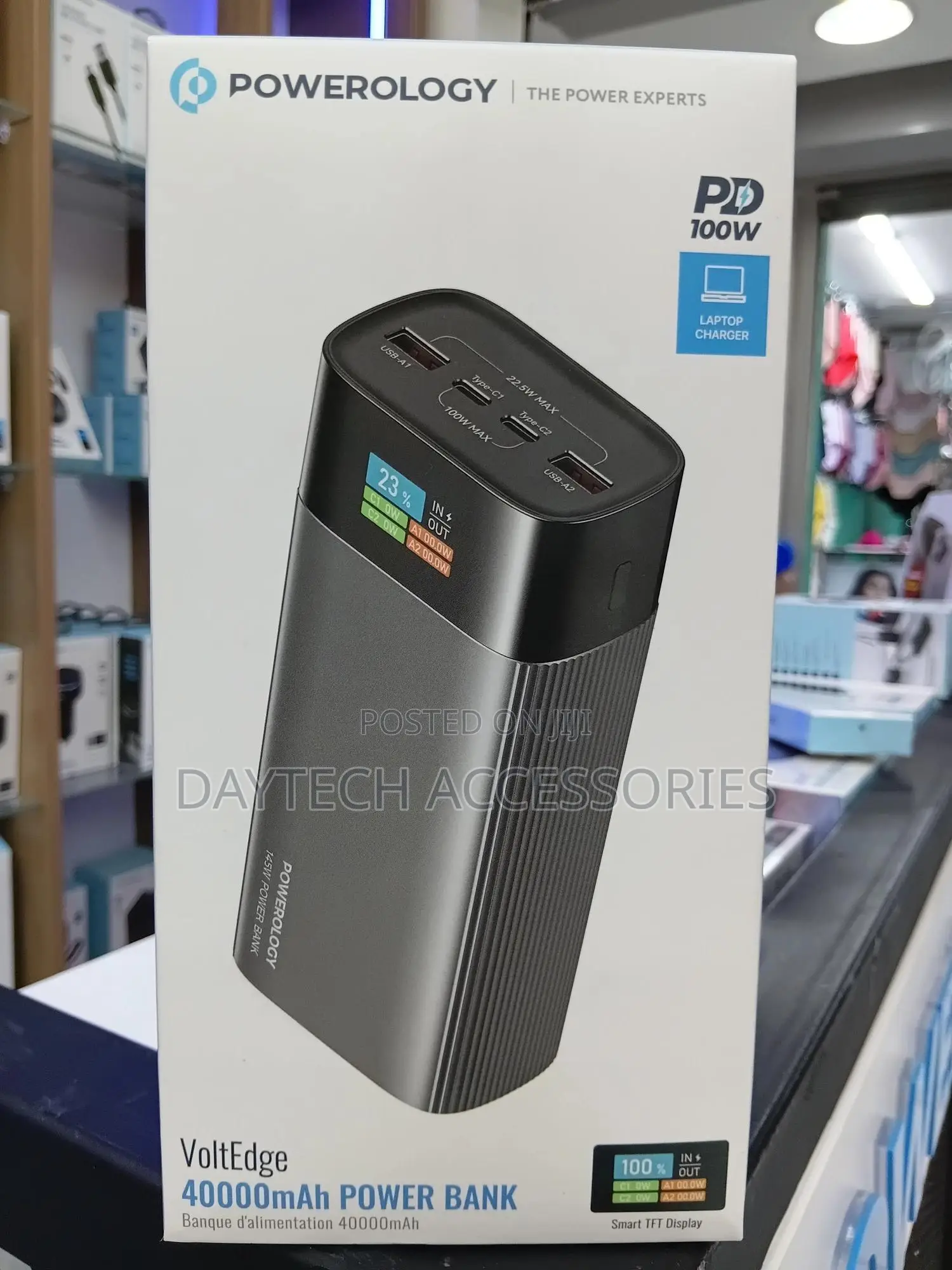 Powerology Voltedge Power Bank 40.000mah Pd 100w Fast Charging.