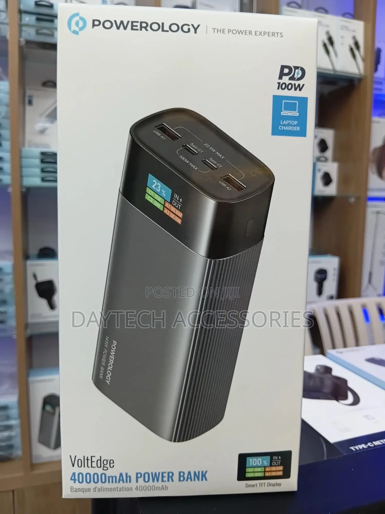 Powerology Voltedge Power Bank 40.000mah Pd 100w Fast Charging.