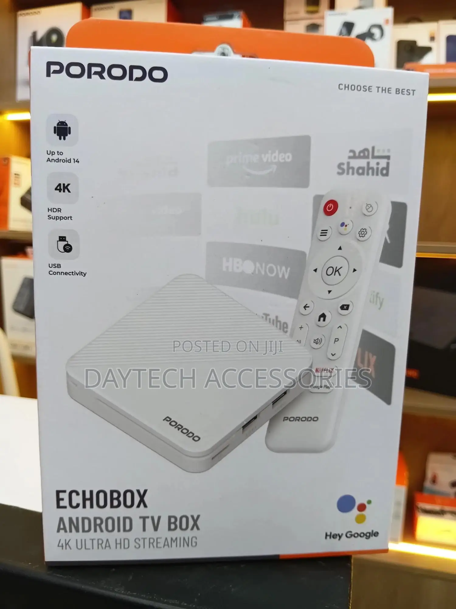 The Porodo Echobox Android Tv Box - White