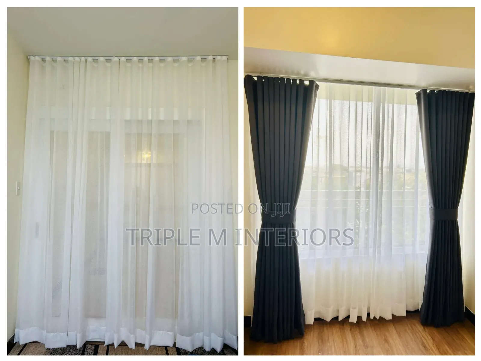 Perfectly Paired Curtains With White Sheers