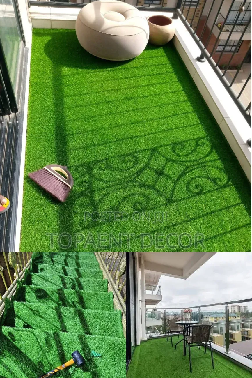 Vibrant Design Outdoor Artificial Green Grass Carpet
