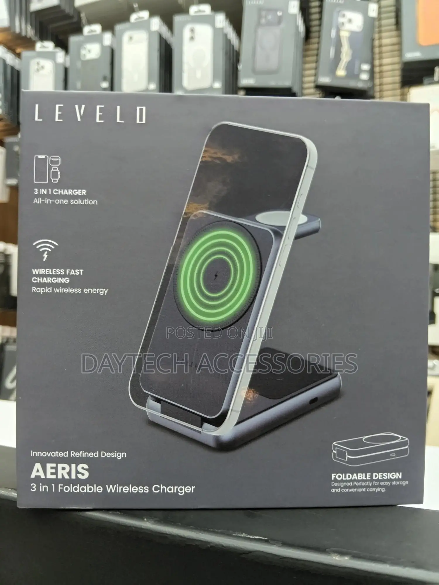 This Is a Levelo Aeris 3-in-1 Foldable Wireless Charger.