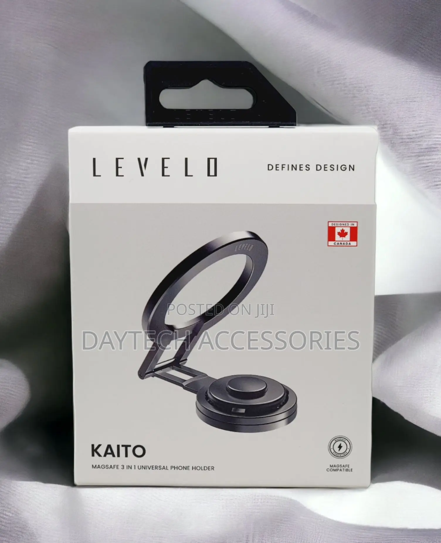 Levelo Kaito Magsafe 3 in 1 Durable Phone Holder for Laptop - Gray