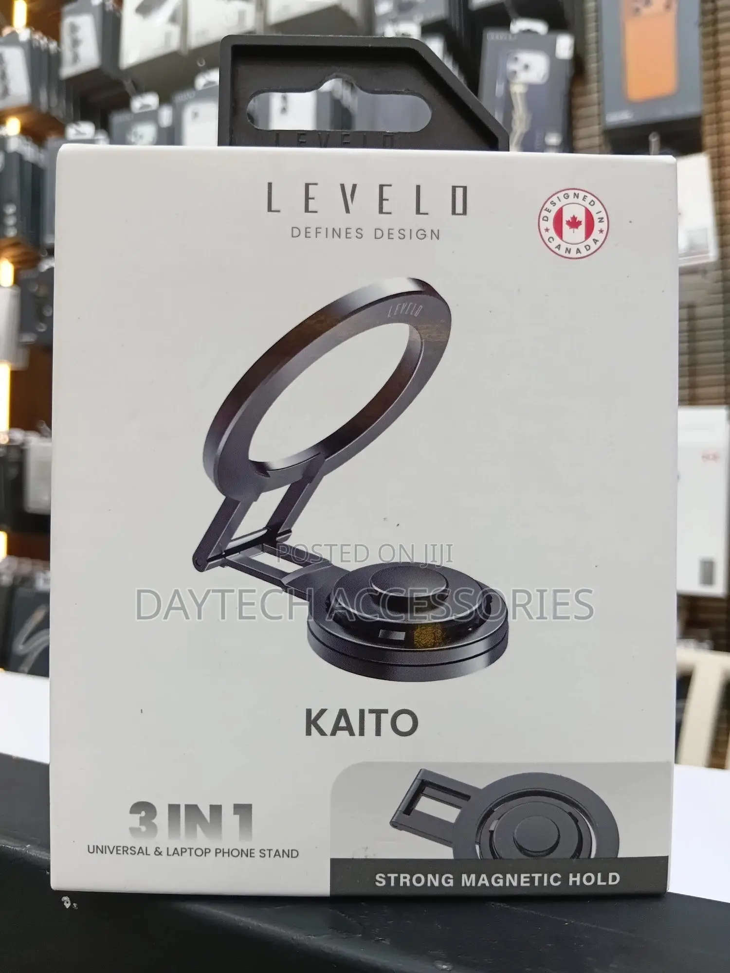 Levelo Kaito Magsafe 3 in 1 Durable Phone Holder for Laptop - Gray