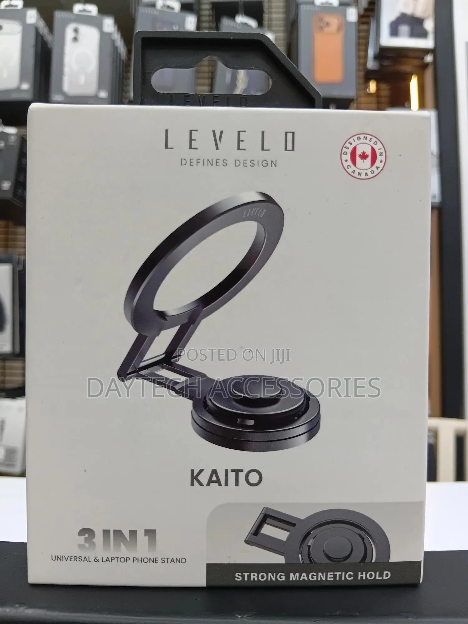 Levelo Kaito 3 in 1 Magsafe Laptop Phone Holder 360° Disc Rotation.