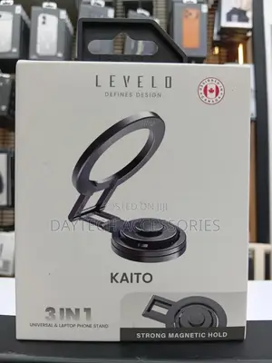 Levelo Kaito 3 in 1 Magsafe Laptop Phone Holder 360° Disc Rotation.