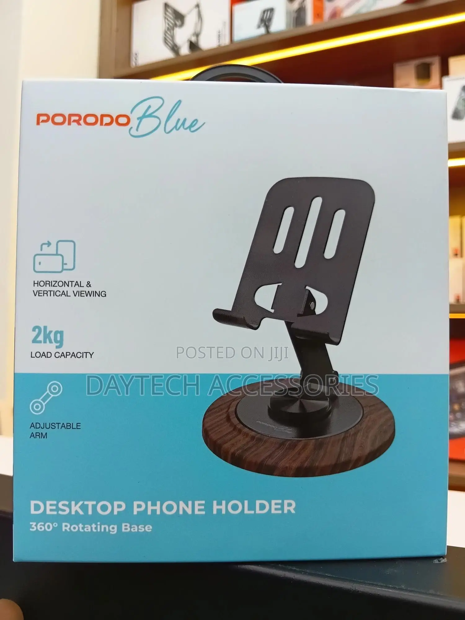 Porodo Blue 360 Degree Rotating Desktop Phone Holder