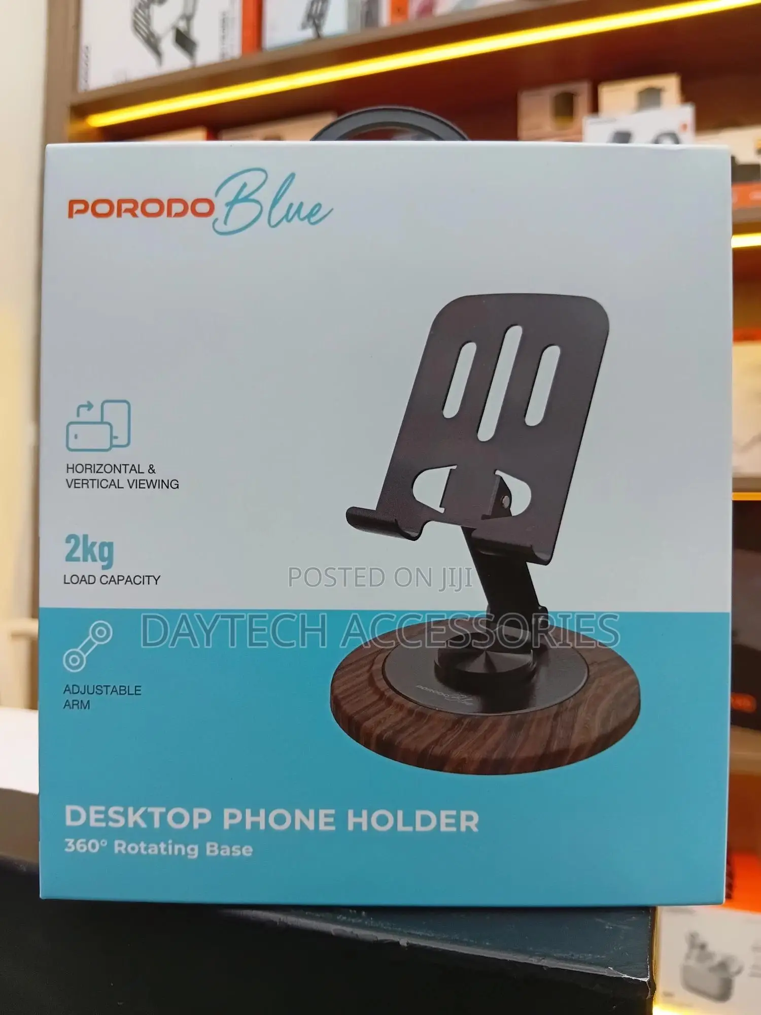 Porodo Blue 360 Degree Rotating Desktop Phone Holder