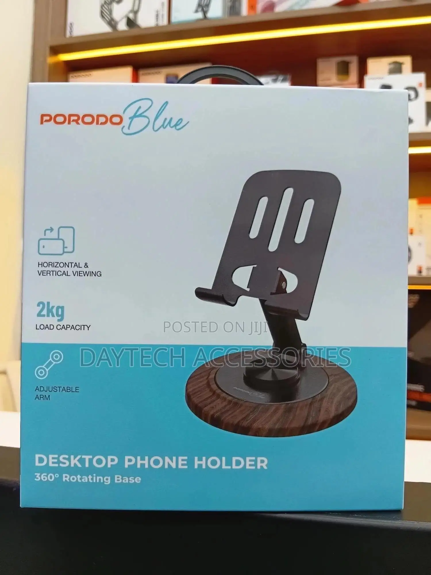 Porodo Blue 360 Degree Rotating Desktop Phone Holder